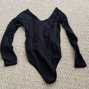Lululemon Black Long Sleeve Thong Bodysuit - size 6